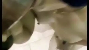 Man blindfolds the lady and gets an Indian blowjob