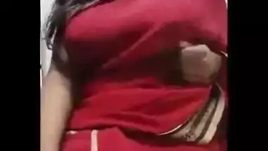 Breasty Indian girl exposes her smoking sexy large boobs