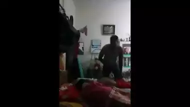 College girl receives fucked by landlord infront of her roommate