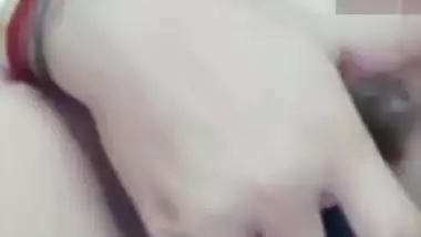 Huge tits Indian girlfriend fingering horny pussy