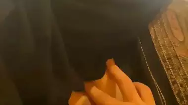 Boob show in restaurant and blowjob by dehati burkha GF